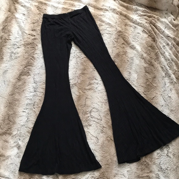 ribbed bell bottom pants